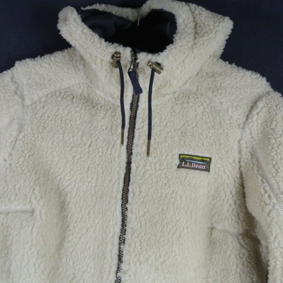 NEW L.L. Bean Women's Mountain Pile Fleece Hoodie in Natural Size M#2245 - Picture 8 of 10